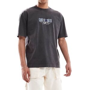 Hollister Costa Rica Heavyweight Boxy Graphic T-Shirt in Washed Black